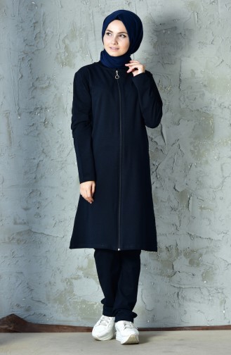 Zippered Tracksuit Suit 10100-02 Navy 10100-02
