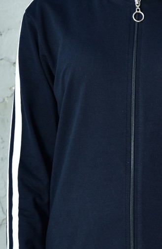 Zippered Tracksuit Suit 10100B-02 Navy 10100B-02