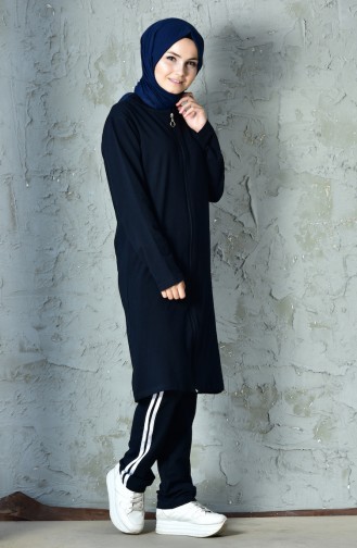 Zippered Tracksuit Suit 10100C-02 Navy 10100C-02