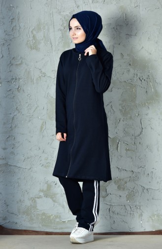 Zippered Tracksuit Suit 10100C-02 Navy 10100C-02