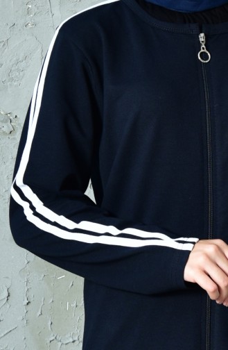 Zippered Tracksuit Suit 10110B-02 Navy 10110B-02