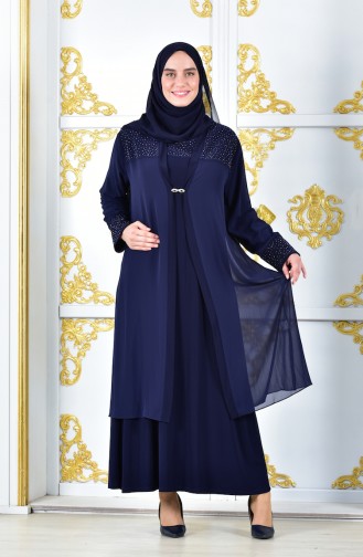 Büyük Beden Abiye İkili Takım 1041-04 Lacivert 1041-04