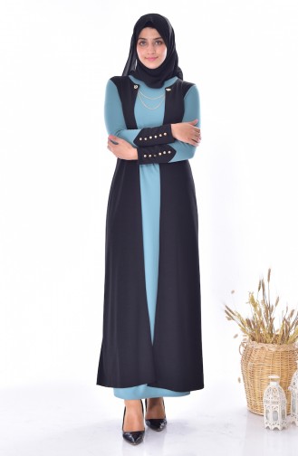 Mint Green Hijab Dress 4482-03
