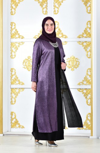 Purple Hijab Evening Dress 1060-02