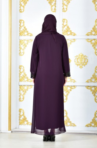 Pailetten Kleid aus Chiffon 2180-05 Lila 2180-05