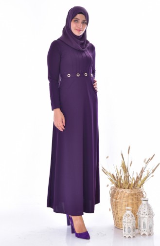 Kleid mit Gürtel 4474-02 Lila 4474-02