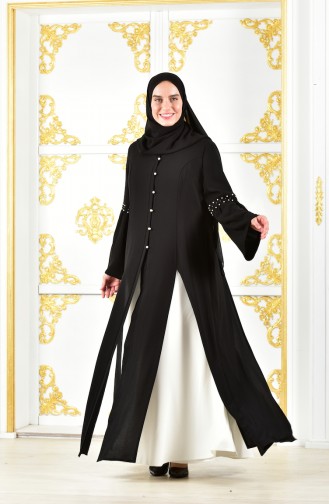 Kleid mit Langer Jacke 1817032-205 Schwarz Weiß 1817032-205