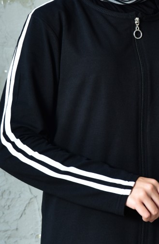 Zippered Tracksuit Suit 10100B-01 Black 10100B-01