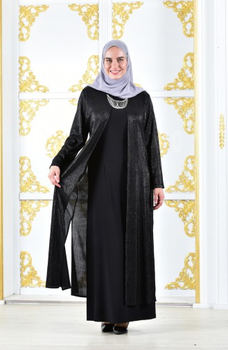 Large Size Suit Dress Evening Dress 1060-04 Black 1060-04