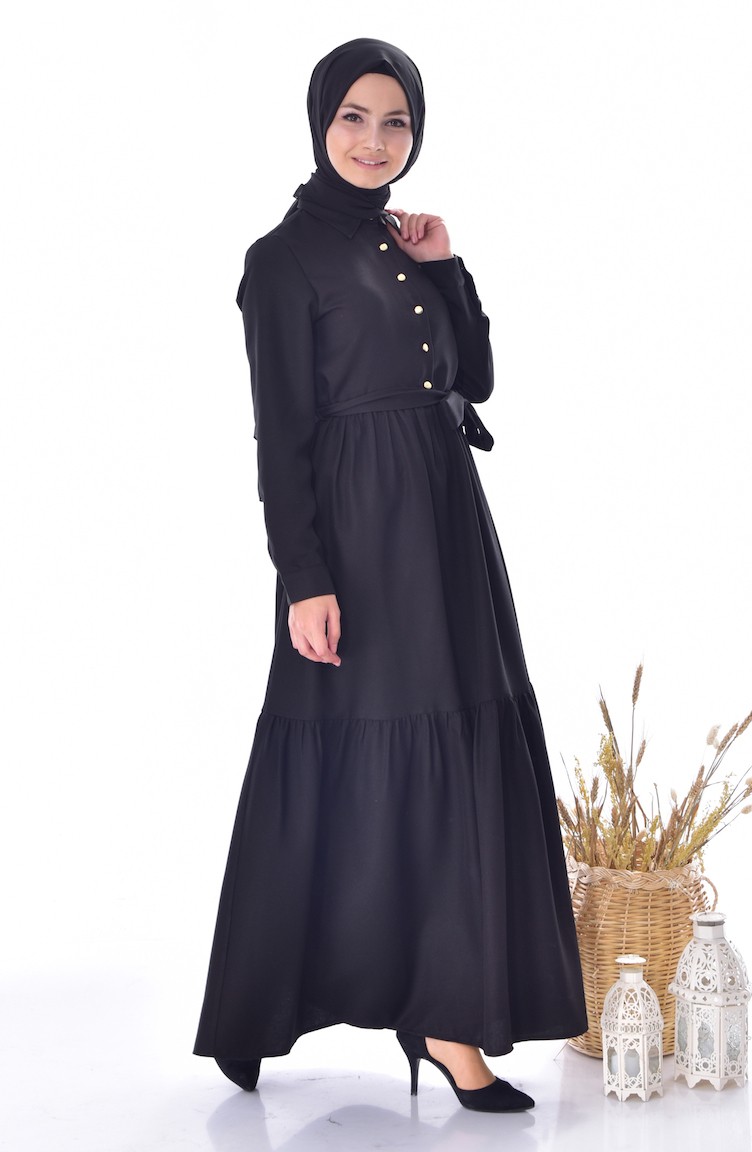 Black Hijab Dress 202201 Sefamerve