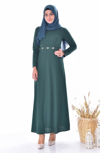 Belted Dress 4474-03 Emerald Green 4474-03