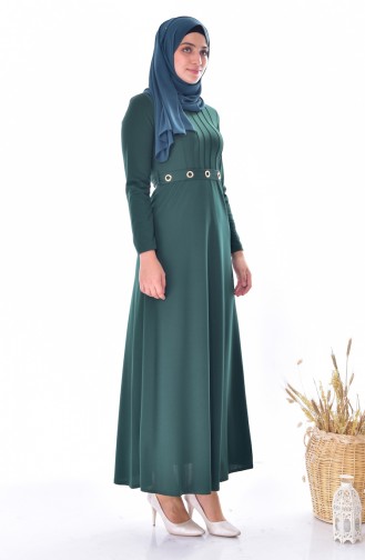Belted Dress 4474-03 Emerald Green 4474-03