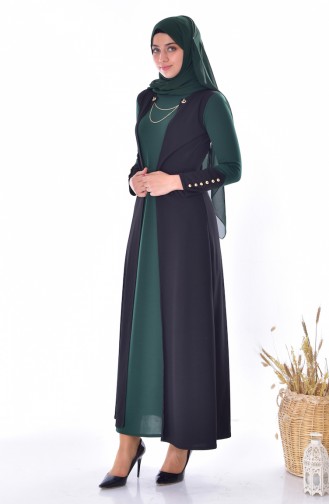 Setaussehendes Kleid 4482-06 Smaragdgrün 4482-06