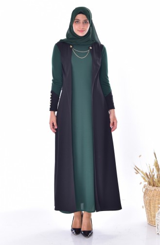 Suit Looking Dress 4482-06 Emerald Green 4482-06