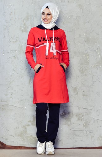 Light Red Tracksuit 8201-05