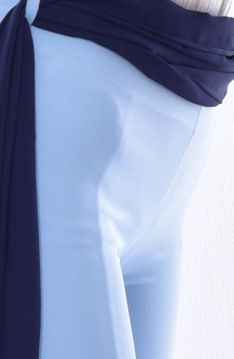 Pantalon Simple a Ceinture 1653-02 Bleu Bébé 1653-02