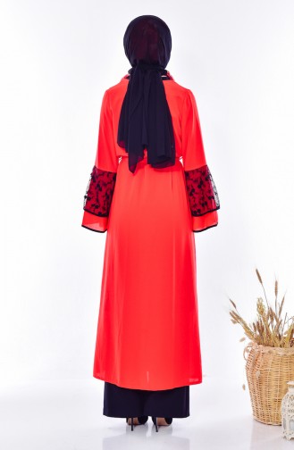 Belted Abaya 8530-04 Red 8530-04