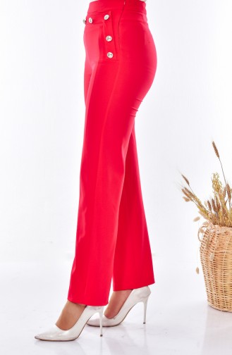 Straight Trousers 1614-05 Red 1614-05