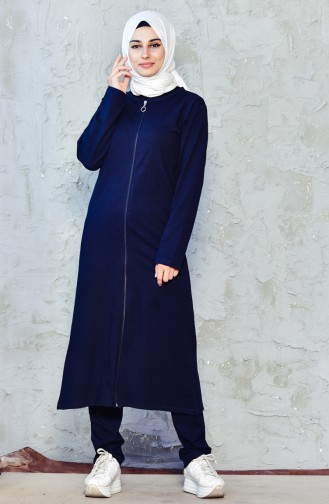 Zippered Tracksuit Suit 10125-02 Navy 10125-02