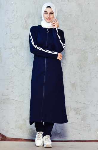 Zippered Tracksuit Suit 10125B-02 Navy 10125B-02