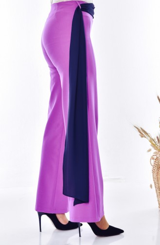 Belted Straight Trousers 1653-05 Lilac 1653-05
