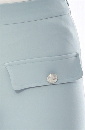 Cep Detaylı Düz Paça Pantolon 1647-03 Mint Yeşili