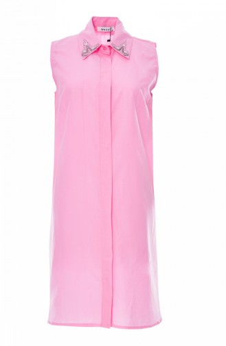 Col Chemise Imprimée de Pierre 8060D-03 Rose 8060D-03