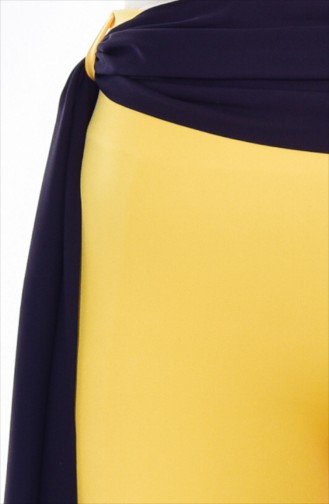 Pantalon Simple a Ceinture 1653-03 Jaune 1653-03