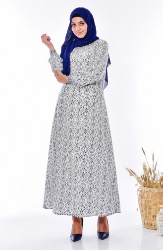 White Hijab Dress 0218-01