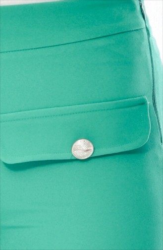 Cep Detaylı Düz Paça Pantolon 1647-06 Yeşil
