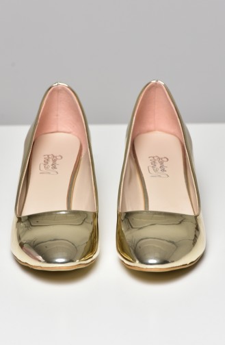 Kadın Topuklu Ayakkabı A725-17-03 Altın Rugan