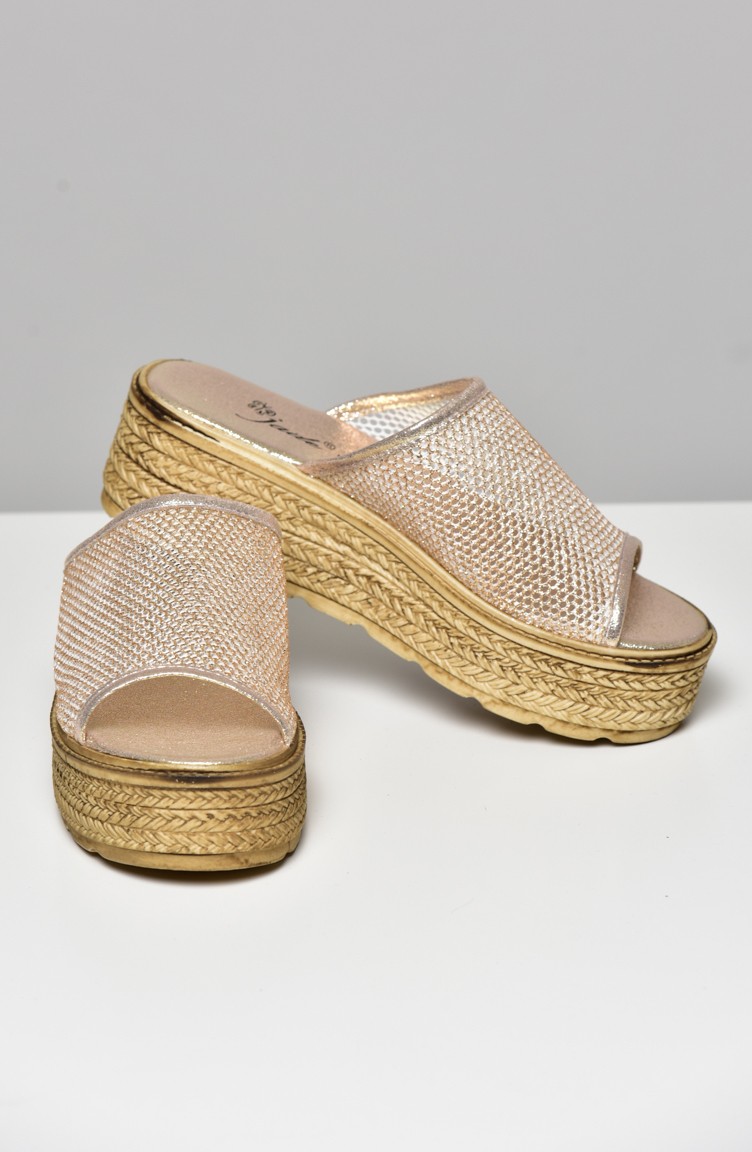 Claquette femme outlet doré