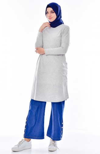 Yarasa Kol Tunik 7575-03 Gri