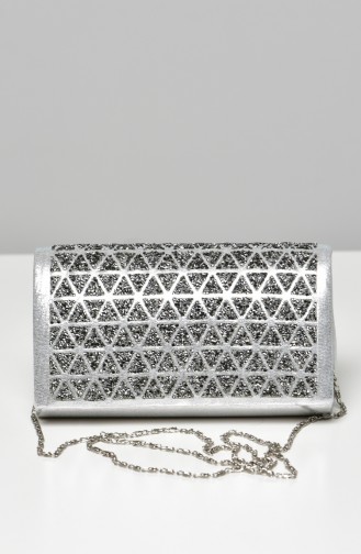 Silver Gray Portfolio Hand Bag 0333-02