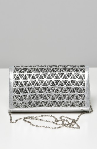 Silver Gray Portfolio Clutch 0333-02