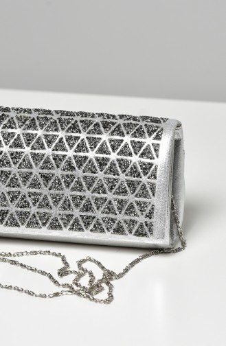 Silver Gray Portfolio Clutch 0333-02