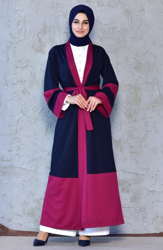 Kuşaklı Abaya 3318-02 Lacivert 3318-02