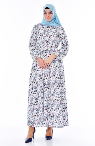 Blue Hijab Dress 6162L-01