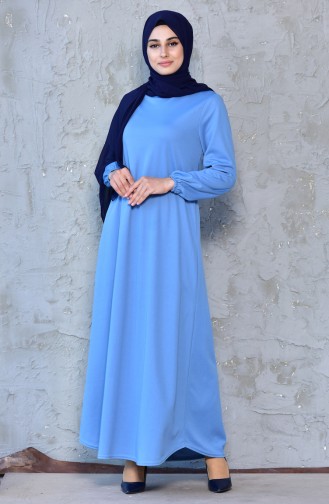 Blue Hijab Dress 6666-09