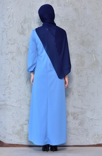 Blue Hijab Dress 6666-09