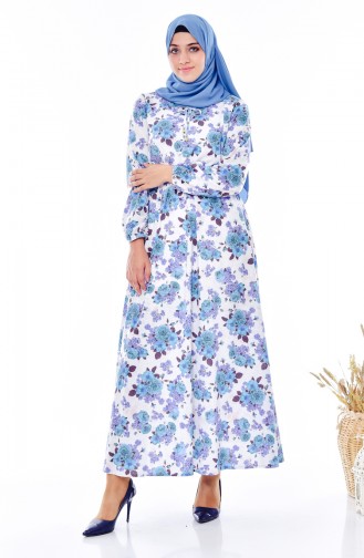 Blue Hijab Dress 6162G-01