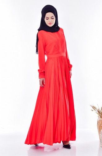 Pleated Dress 28358-05 Coral 28358-05