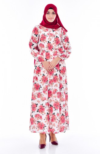 Coral Hijab Dress 6162G-02