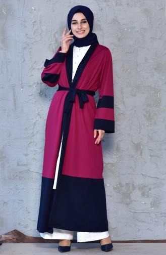 Belted Abaya 3318-03 Plum 3318-03