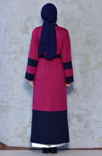 Kuşaklı Abaya 3318-03 Mürdüm 3318-03