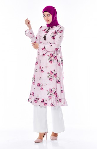 Floral Patterned Tunic 4113-04 Pink 4113-04
