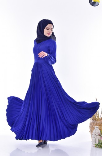 Robe Plissée 28358-03 Bleu Roi 28358-03