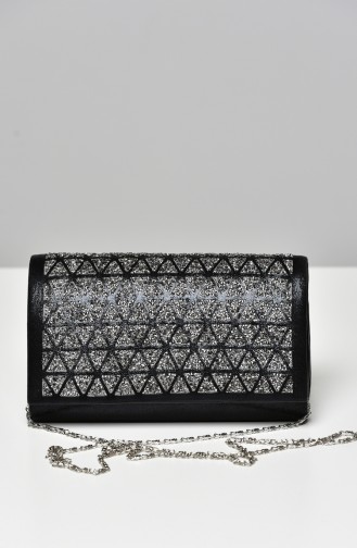 Sac de Soirée Perlés Pour Femme 0333-04 Noir 0333-04