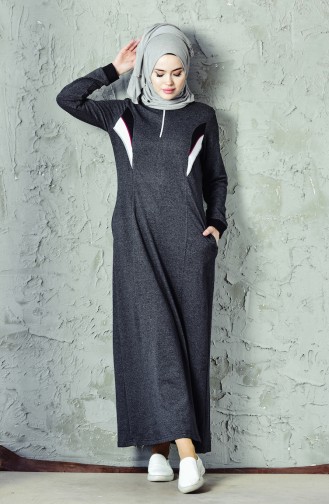 Anthracite Hijab Dress 8212-05