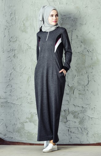 Anthracite Hijab Dress 8212-05